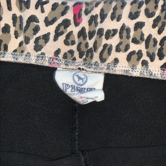 Victoria's Secret Black Leggings with Animal Print Waist - Picture 5 of 5